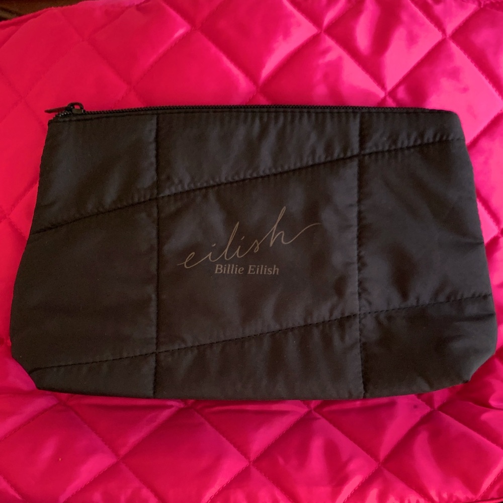 Billie Eilish Black Quilted Cosmetic Pouch